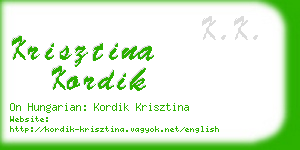 krisztina kordik business card